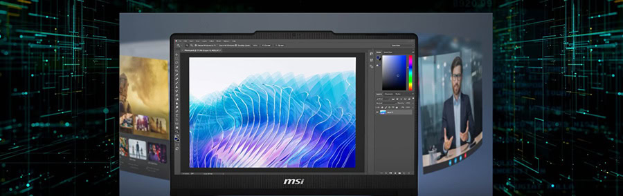 MSI profesyonel grafik tasarım ve video düzenleme laptopu, yüksek çözünürlüklü ekran ve güçlü işlemci ile yaratıcı projeleriniz için ideal.
