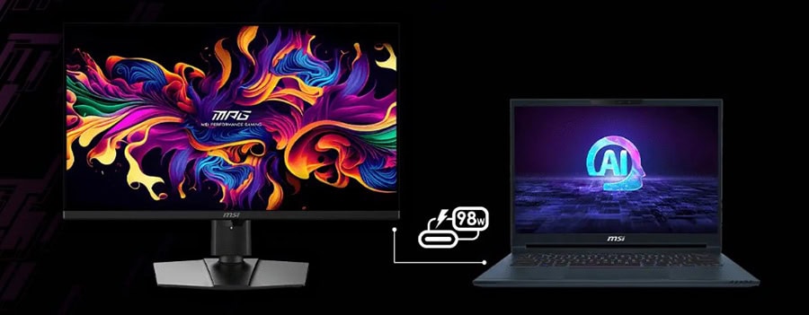 Yüksek çözünürlüklü oyun monitörü ve güçlü dizüstü bilgisayar, 98W güç desteği ile oyun ve grafik tasarım için ideal. Renkli ve etkileyici görsellerle yüksek performans sağlar.