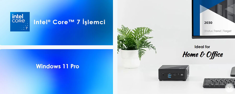 İntel Core i7 İşlemci ve Windows 11 Pro ile yüksek performanslı bilgisayar.