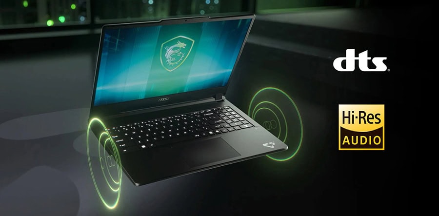 DTS ve Hi-Res Audio ile üstün ses deneyimi sunan gaming laptopu, gelişmiş grafik ve yüksek çözünürlük özellikleriyle oyun tutkunlarına özel tasarlandı.