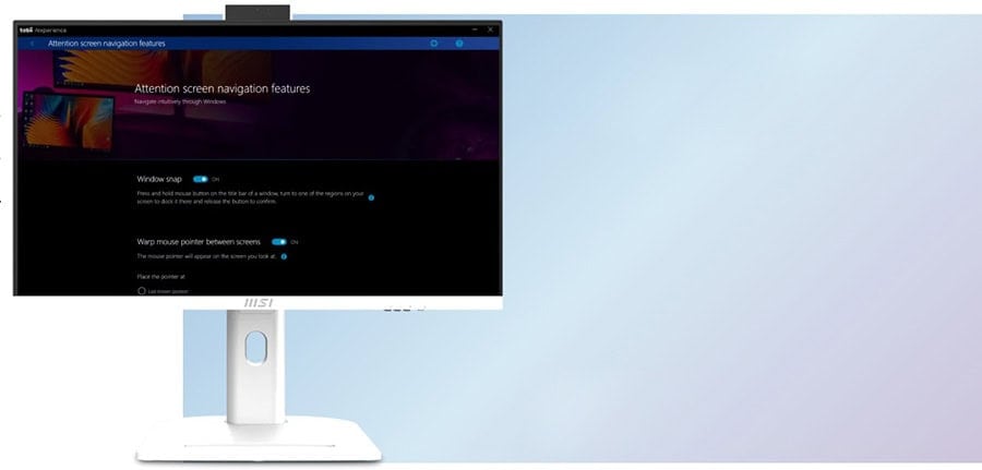 Yüksek çözünürlüklü bilgisayar monitörü ve ekran ayarları, Windows ekran navigasyon özellikleri, kullanıcıların ekran ayarlarını optimize etmelerine yardımcı olur.