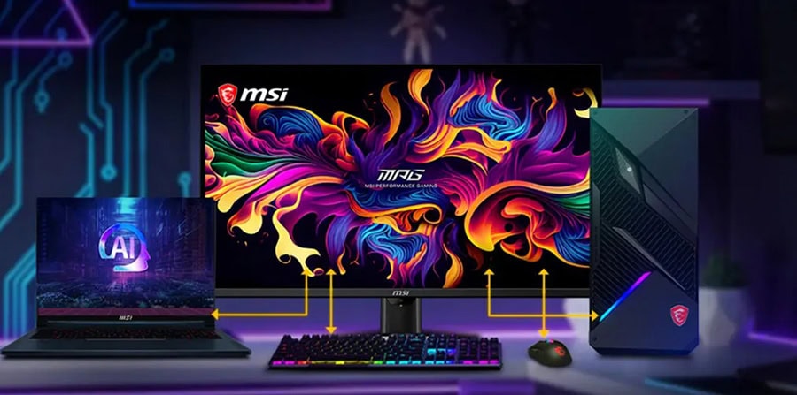 MSI ve ASUS oyun bilgisayarı, monitör, klavye ve mouse ile yüksek performans ve görsel kalite sunan oyun bilgisayarı seti. Güçlü donanımıyla oyun ve grafik tasarım ihtiyaçlarına uygun.