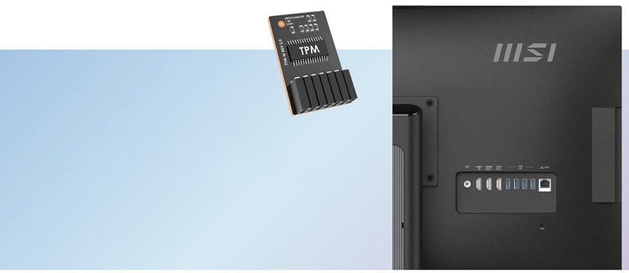 MSI monitör ve TPM modülü ile güvenli ve verimli bilgisayar kullanımı. Modern tasarıma sahip monitör ve gelişmiş güvenlik özellikleriyle donatılmış TPM modülü.