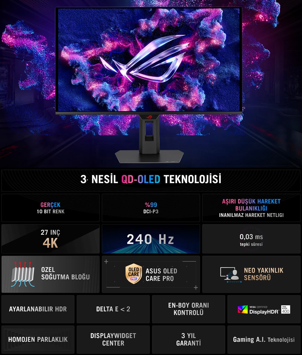 ROG OLED ekran ile üstün görsel deneyim.