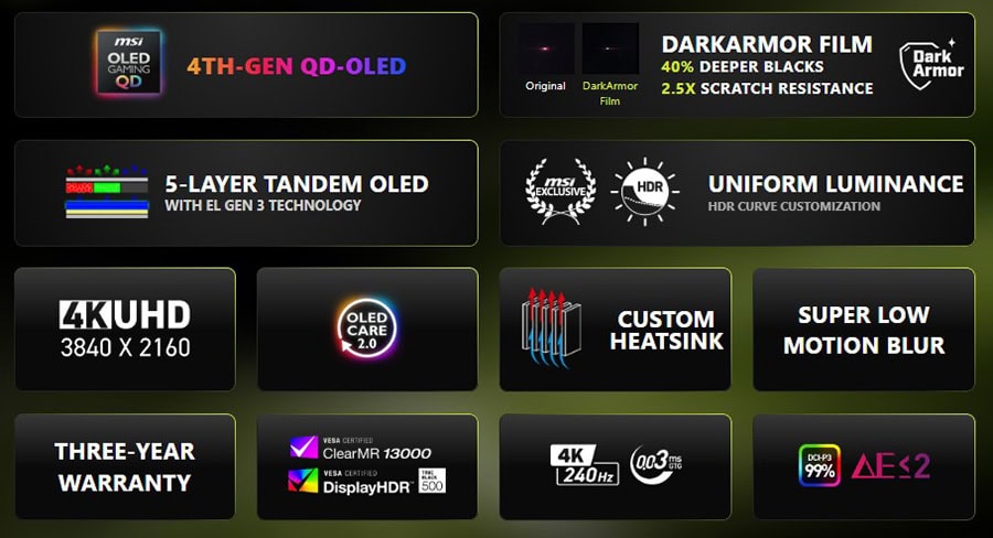 OLED ekran ve 4K UHD çözünürlük ile üstün görüntü kalitesi sunan dizüstü bilgisayar. Dark Armor film ve Darkarmour teknolojisiyle daha derin siyahlar ve yüksek kontrast sağlar.