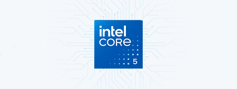Intel Core i5 işlemci logosu, modern ve yüksek performanslı bilgisayarların güç kaynağını temsil eder. Bu logo, güçlü ve verimli işlemci teknolojisini vurgular, özellikle dizüstü ve masaüstü bilgisaya.