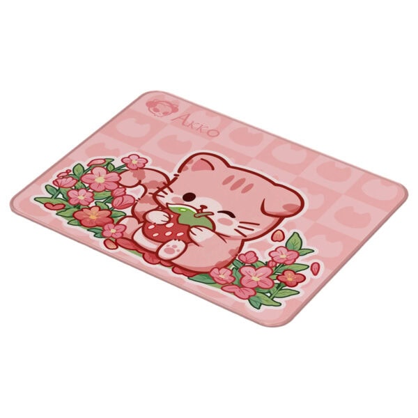 Sevimli kedi ve çiçeklerle süslenmiş, renkli ve eğlenceli tasarıma sahip mouse pad. Ofis ve ev kullanımı için ideal, yumuşak yüzeyiyle konfor sağlar.