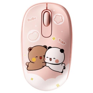 Sevimli panda ve ayı figürleriyle süslenmiş, çocuklar için uygun, renkli ve eğlenceli tasarıma sahip bilgisayar mouse. Yumuşak ve ergonomik yapısıyla kullanım kolaylığı sağlar.