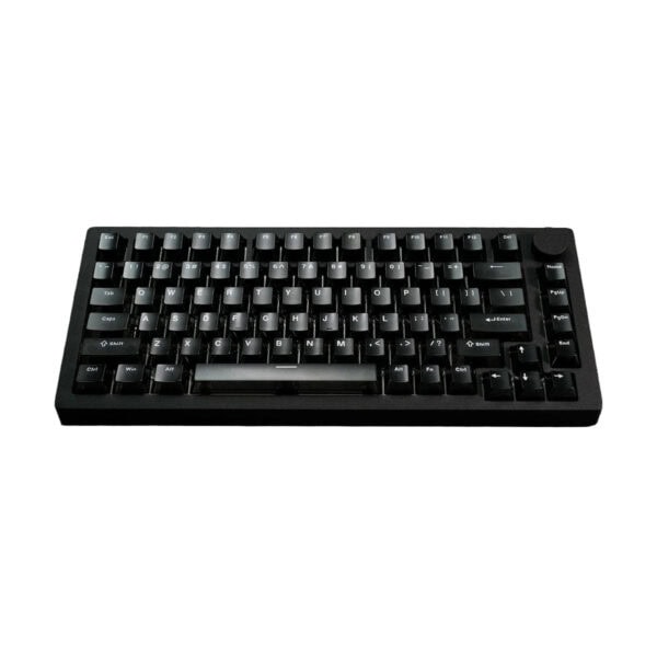 Siyah kablosuz klavye, bilgisayar ve ofis kullanımı için uygun, ergonomik tasarımlı, kompakt ve taşınabilir.