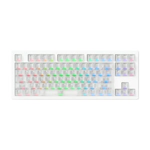 Renkli RGB aydınlatmalı mekanik klavye, bilgisayar ve oyun ekipmanları için ideal, yüksek performanslı ve şık tasarım.