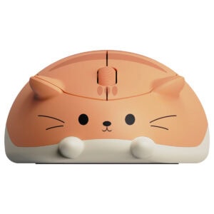 Kedi yüzlü sevimli kablosuz mouse, rahat kullanım ve şık tasarım, bilgisayar aksesuarları, ofis ve ev kullanımı için ideal.