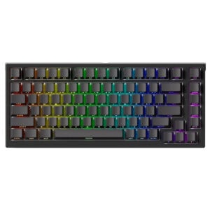 Renkli RGB aydınlatmalı mekanik klavye, oyun ve ofis kullanımı için ideal, yüksek performanslı ve dayanıklı tasarım.