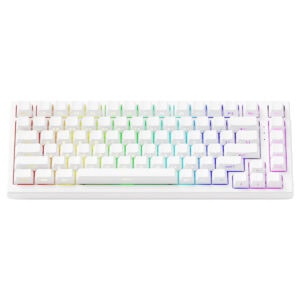 Renkli RGB aydınlatmalı kablosuz yazılım klavye, bilgisayar ve oyun kullanımı için ideal, şık ve modern tasarım.