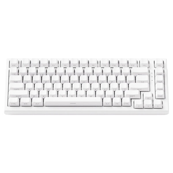 Beyaz kablosuz klavye, bilgisayar ve ofis kullanımı için uygun, ergonomik tasarım, rahat yazma deneyimi sağlar.