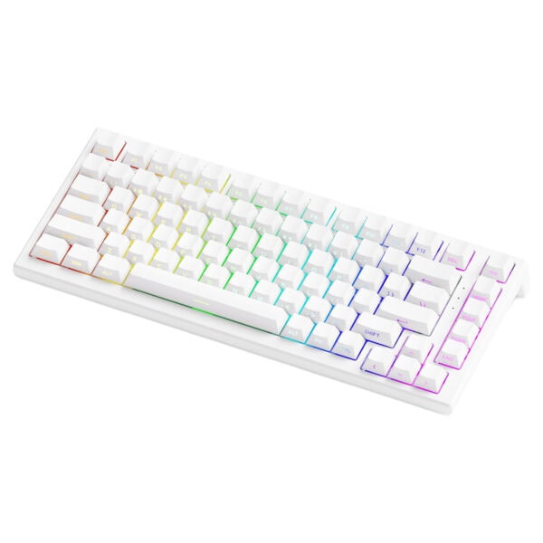 RGB ışıklı mekanik bilgisayar klavyesi, şık ve kullanışlı tasarımıyla oyun ve ofis kullanımı için ideal. Çok renkli aydınlatma efektleriyle dikkat çeker, yüksek performans sağlar.