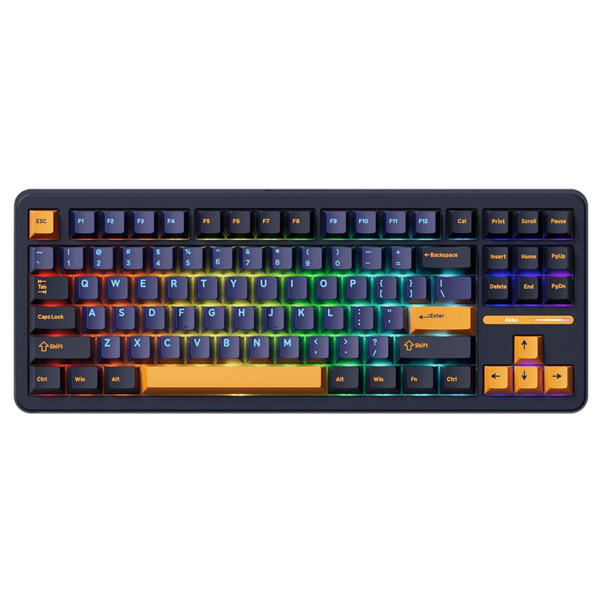 RGB aydınlatmalı renkli klavye, oyun ve yazılım kullanımı için ideal, ergonomik tasarım, dayanıklı tuşlar ve yüksek performanslı anahtarlar.