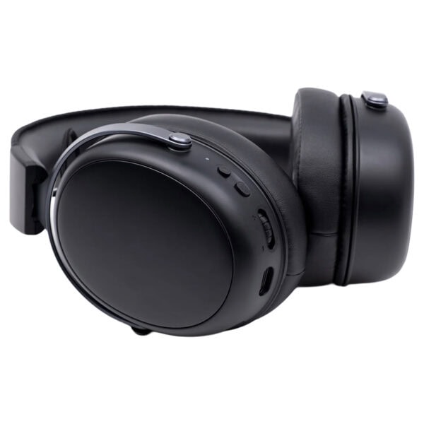Siyah kablosuz Bluetooth kulaklıklar, yüksek ses kalitesi ve konforlu tasarım ile müzik dinleme deneyimini artırır.