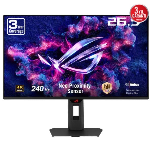 Yüksek çözünürlüklü 26.7 inç oyun monitörü, 240Hz yenileme hızı ve 4K HDR desteği ile üstün görsel deneyim sağlar. Neo Proximity Sensör ve OLED CARE teknolojisi ile gelişmiş görüntü kalitesi ve düşük.