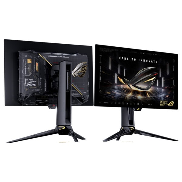 ASUS ROG oyun monitörleri, yüksek çözünürlük ve hızlı tepki süresi ile oyun deneyimini artırır, şık tasarımı ve gelişmiş özellikleriyle oyuncular için ideal.