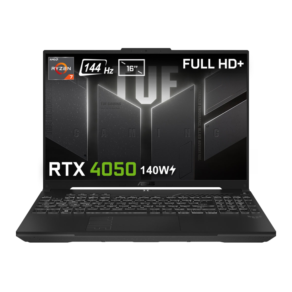 Asus Tuf Gaming A16 Fa607nug Rl209 Gaming Amd Ryzen 7 7445hs 16gb Ddr5 512gb Ssd Rtx 4050 6gb 140w 16 Inc Full Hd 144hz Ips Level Freedos Gaming Laptop 1 2