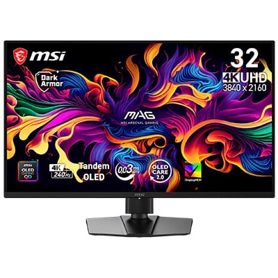 Yüksek çözünürlüklü 32 inç MSI gaming monitör, 4K UHD, 3840x2160 ekran çözünürlüğü ve OLED teknolojisi ile üstün görsel deneyim sağlar. Dark Armor tasarımı ve 240Hz yenileme hızıyla oyun ve profesyone.