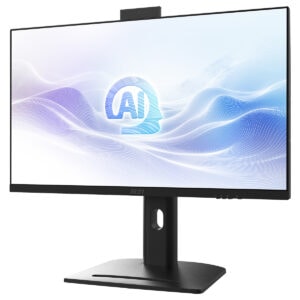 Yapay zeka simgeli yüksek çözünürlüklü bilgisayar monitörü, geniş ekran ve modern tasarım ile ofis ve oyun kullanımı için ideal.