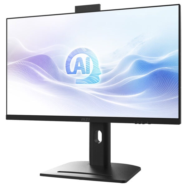 Yapay zeka simgeli yüksek çözünürlüklü bilgisayar monitörü, geniş ekran ve modern tasarım ile ofis ve oyun kullanımı için ideal.