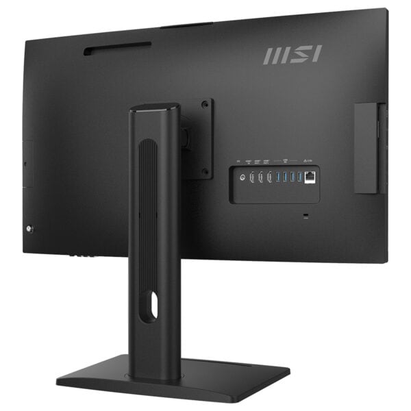 Arka planda MSI markalı monitörün bağlantı noktaları ve güç girişleri detaylı şekilde gösterilmektedir. Bu yüksek çözünürlüklü görüntü, bilgisayar monitörleri ve bağlantı seçenekleri hakkında bilgi sa.