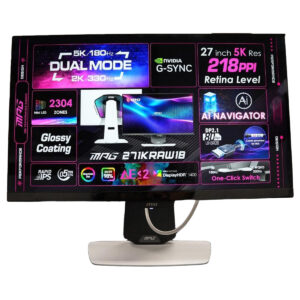 Yüksek çözünürlüklü 27 inç gaming monitör, 5K çözünürlük ve 218 PPI ile net ve detaylı görüntü sağlar. NVIDIA G-SYNC teknolojisi ve 5 ms tepki süresi ile akıcı oyun deneyimi sunar. Ayrıca, 2304 LED to.