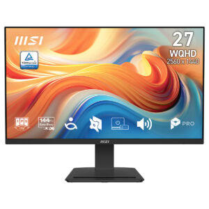 MSI 27 inç WQHD monitör, 2560x1440 çözünürlük ve 144Hz yenileme hızıyla yüksek performans sağlar. Oyun ve profesyonel kullanım için ideal, geniş renk yelpazesi ve gelişmiş görüntü k.