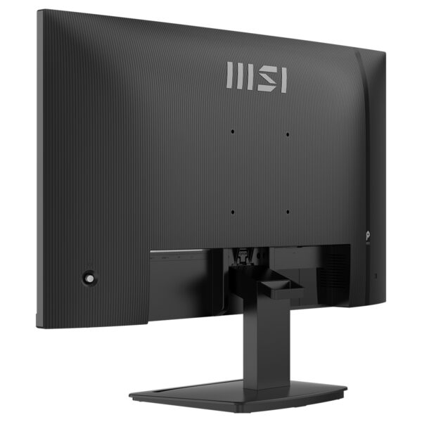 MSI monitör arka görünüm, siyah ekran ve bağlantı portlarıyla modern tasarım.