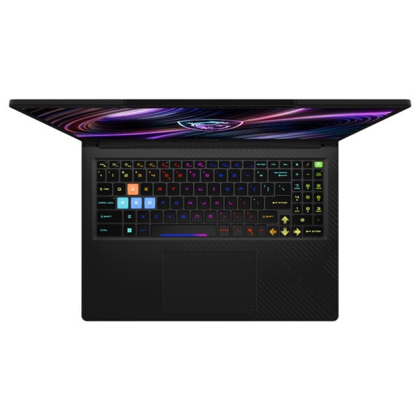 Oyun ve yüksek performans için RGB aydınlatmalı klavye ve güçlü işlemciye sahip gaming laptop.