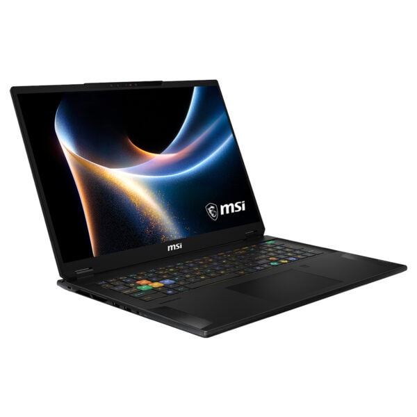 MSI markalı, yüksek performanslı dizüstü bilgisayar, şık tasarım ve güçlü işlemci ile profesyonel ve oyun amaçlı kullanım için ideal.