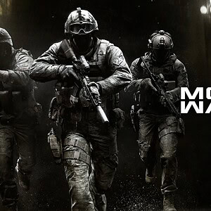 Call of Duty Modern Warfare X oyunu için aksiyon dolu askerler ve savaş sahnesi, yüksek detaylı grafikler ve yoğun atmosfer.