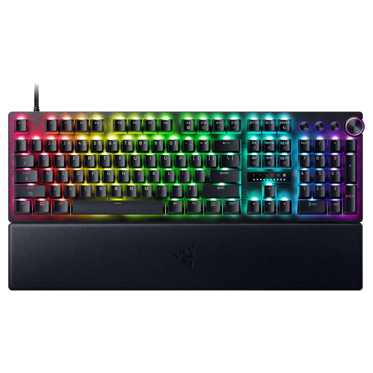 Razer Huntsman V3 Pro RGB mekanik gaming klavye, çok renkli aydınlatma ve gelişmiş anahtar teknolojisi ile yüksek performans sağlar.