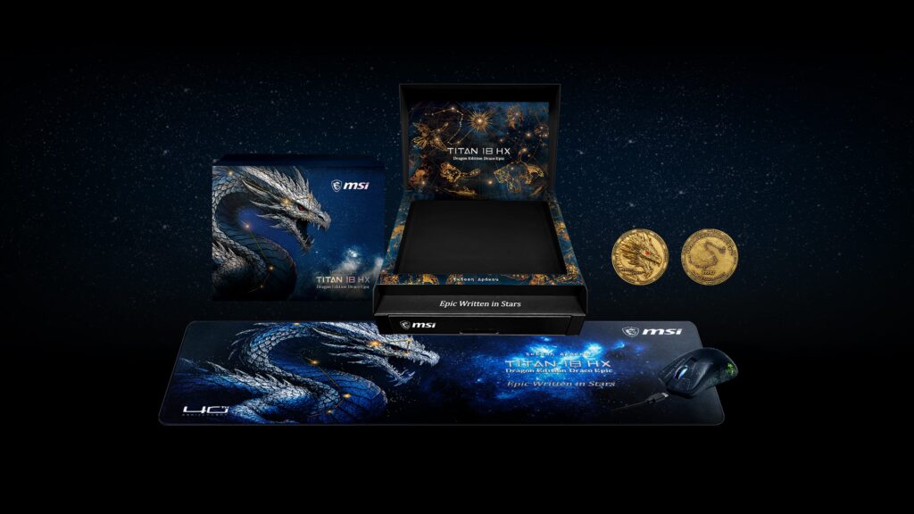MSI Titan 18 HX gaming laptop ve aksesuarları, güçlü performans ve yüksek çözünürlük sunan oyun donanımı, oyun tutkunları için ideal.