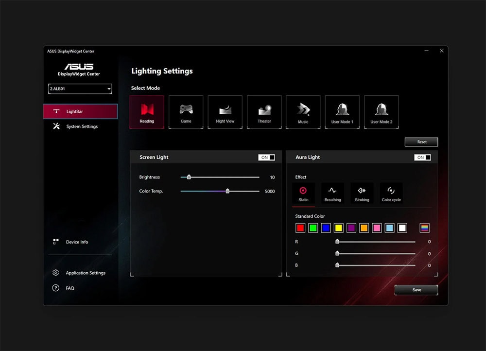 ROG Aura Monitor Light Bar ALB01 ASUS ROG Aura ALB01 Monitör Light Bar h13