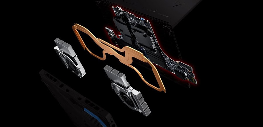 MSI Crosshair 16 Max HX oyun laptopu için iç donanım parçaları ve anakartın detaylı görüntüsü.