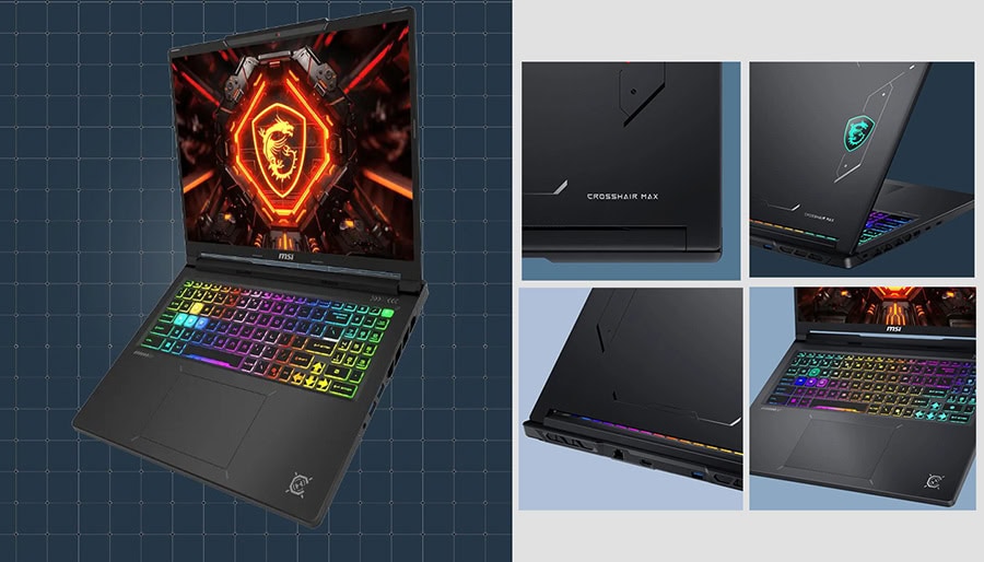 MSI CROSSHAIR 16 MAX HX oyun dizüstü bilgisayarı, 16 inç 2K QHD+ OLED ekran ve RGB klavye ile yüksek performans sunar.