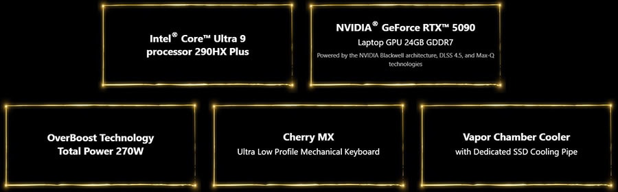 MSI TITAN 18 HX Dragon Edition gaming laptop with Intel Core Ultra 9-290HX, GeForce RTX 5090, 24GB VRAM, 96GB DDR5, 4TB SSD, 18 inç 4K UHD+ ekran, 240Hz MiniLED ekran ve soğutucu.