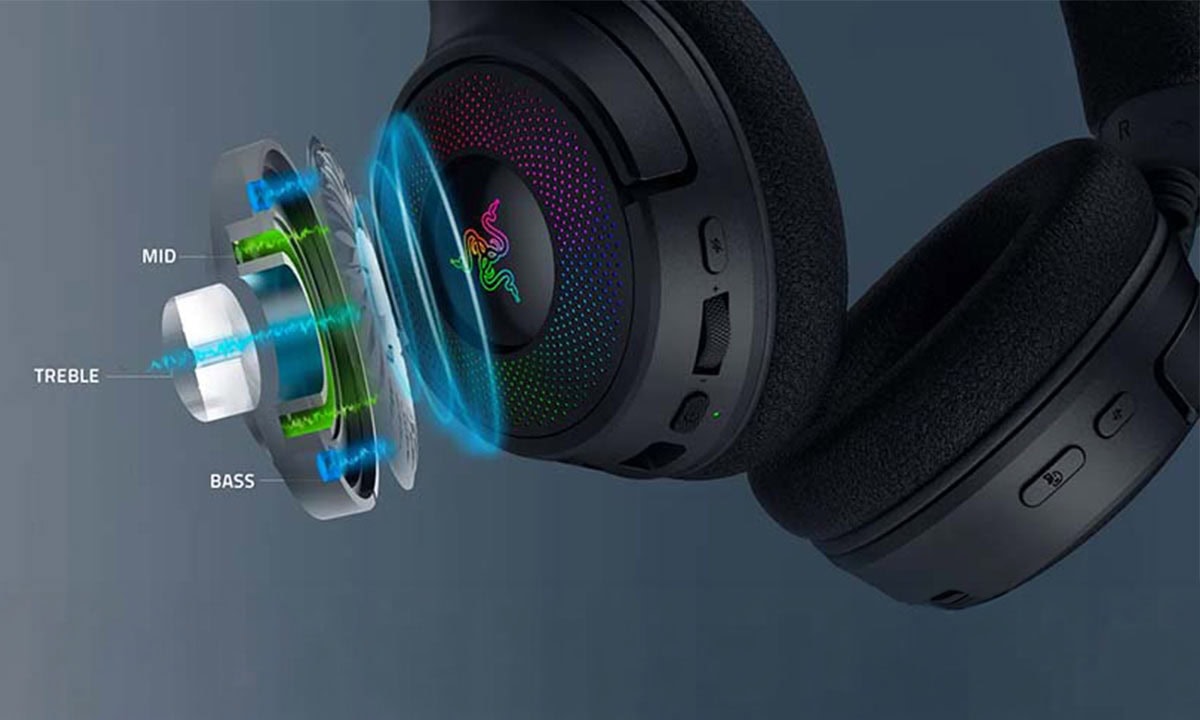 Razer Kraken V4 RGB PS5 uyumlu kablosuz gaming kulaklık, gelişmiş ses teknolojisi ve RGB aydınlatma özellikleriyle dikkat çekiyor.