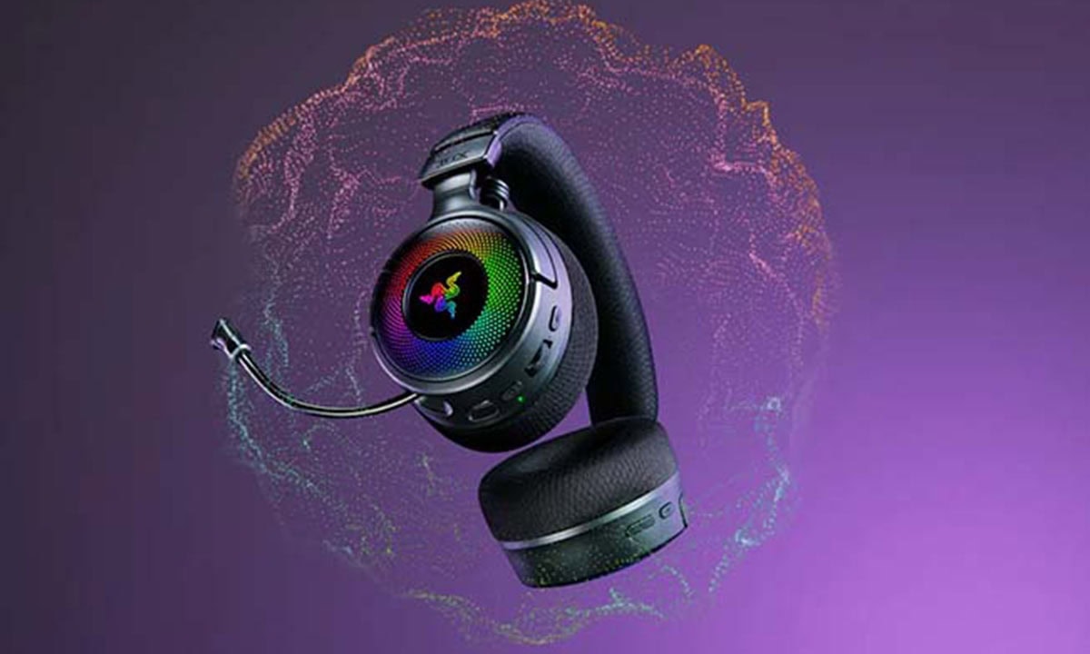 Razer Kraken V4 RGB PS5 uyumlu kablosuz gaming kulaklık, RGB aydınlatmalı ve konforlu tasarımıyla dikkat çekiyor.