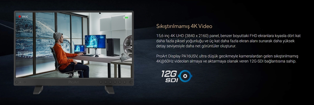 ProArt Display PA16USV ASUS ProArt PA16USV 15.6 inç 60Hz 5ms 4K UHD IPS Taşınabilir Monitör h6