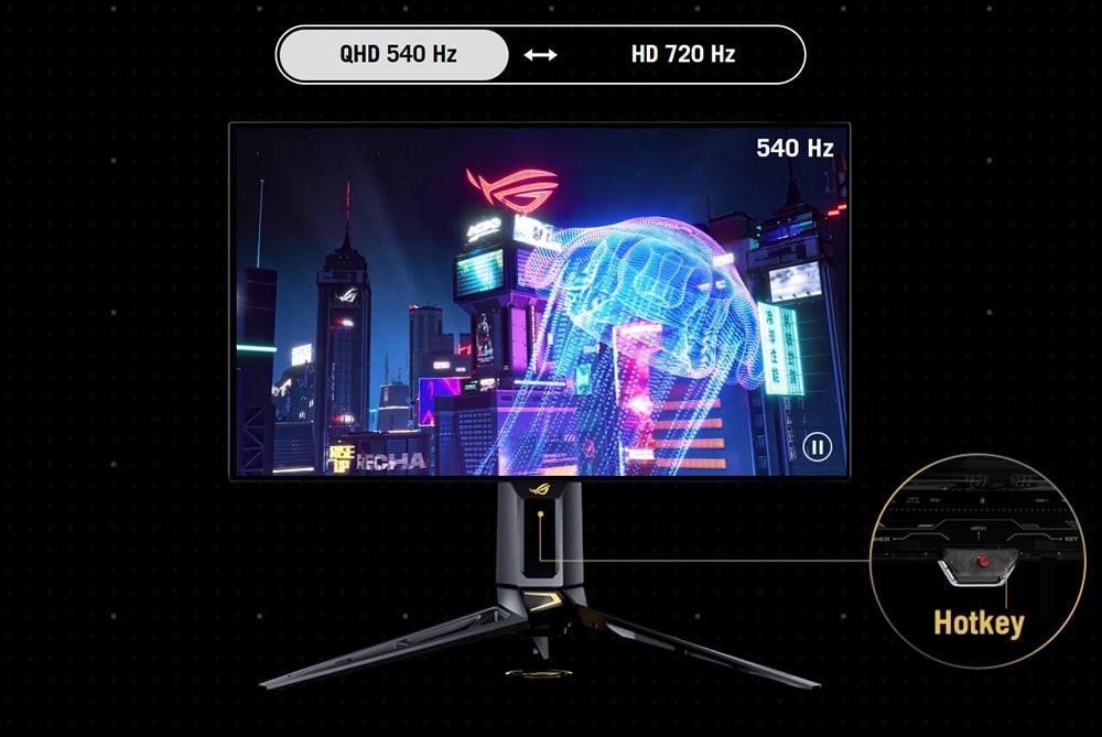 PG27AQWP-G ASUS ROG Swift OLED PG27AQWP-G EDITION 20. Yıl 26.5 inç 720 HD - 540Hz 2K QHD Dual-Mode 0.02ms Adaptive Sync Tandem WOLED Pivot Gaming Monitör h9