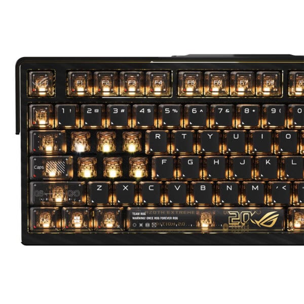 ASUS ROG Azoth Extreme Edition 20. Yıl NX Mekanik Switch RGB Kablosuz Türkçe Gaming Klavye, aydınlatmalı ve hotswap özellikli, yüksek performanslı oyun klavyesi.