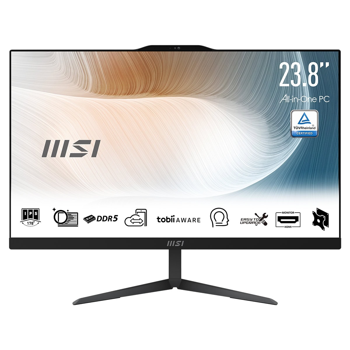 MSI Modern AM242 1M-2268XEU 23.8 inç Full HD All-in-One bilgisayar, Intel Core i5, 8GB DDR5, 512GB SSD, FreeDos, şık tasarım ve yüksek performans.