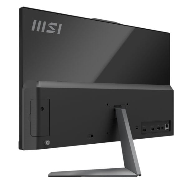 MSI Modern AM242 1M-2268XEU All-in-One bilgisayar arka görünüm, 23.8 inç ekran, USB portlar ve şık tasarım.