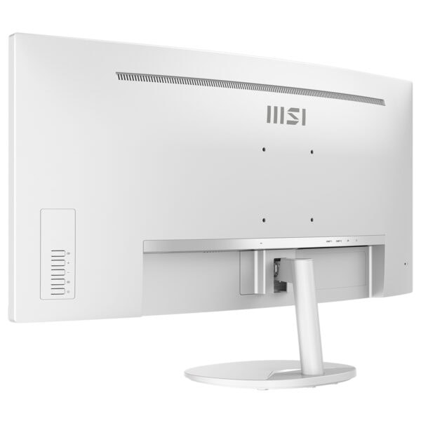 MSI PRO MP341CQW E12 34 inç 120Hz UWQHD FreeSync Premium VA Kavisli Monitör arka görünüm.