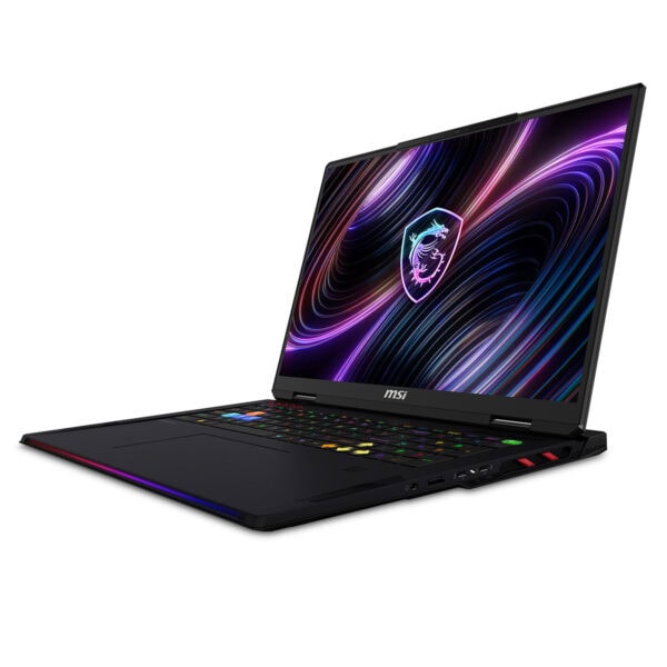 MSI Raider 18 MAX HX oyun dizüstü bilgisayarı, 18 inç ekran, RGB klavye ve yüksek performans özellikleriyle dikkat çekiyor.
