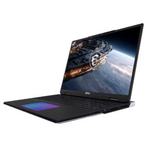MSI TITAN 18 HX oyun dizüstü bilgisayarı, 18 inç 4K UHD+ ekran ve GeForce RTX 5090 grafik kartı ile yüksek performans sunar.